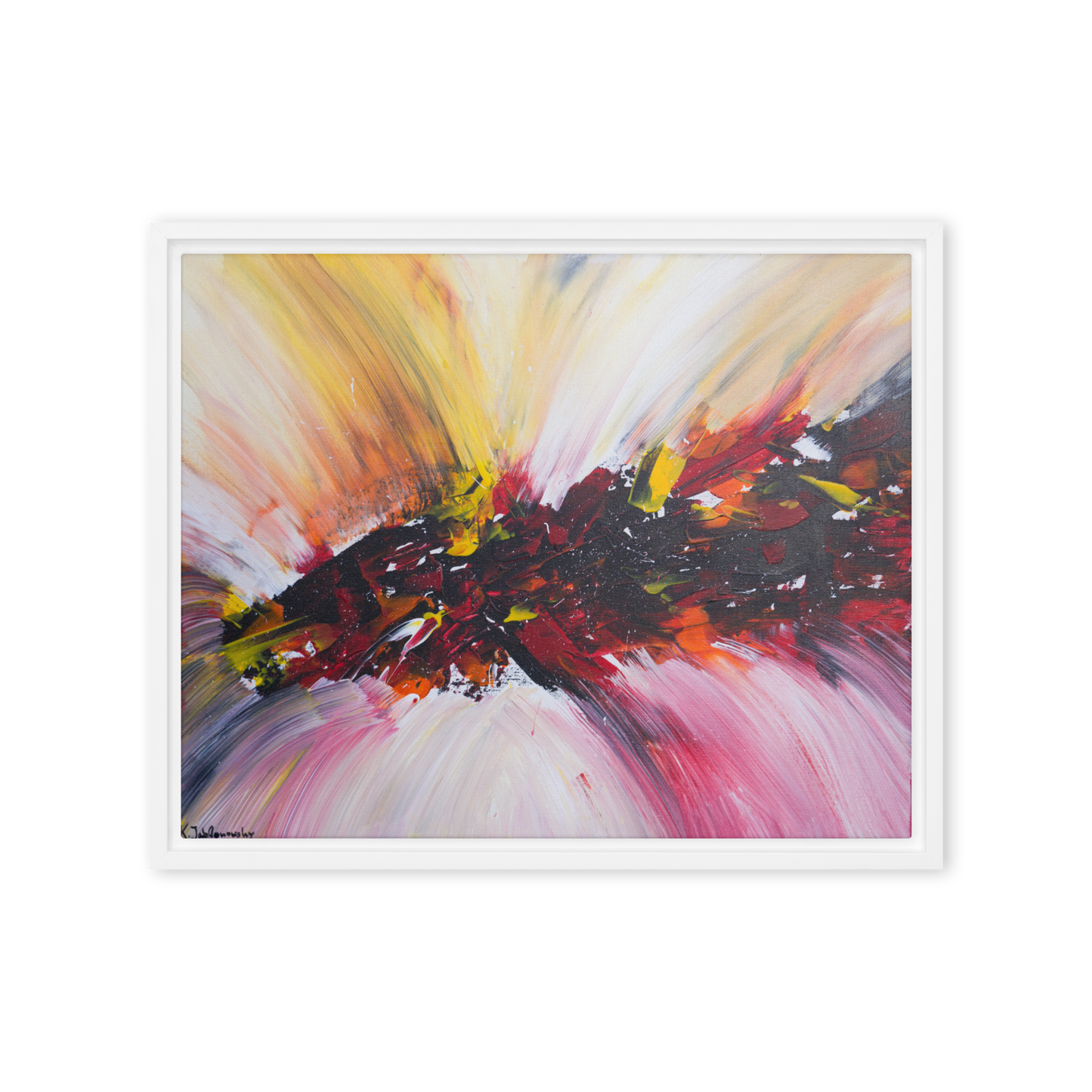 Gmoit mit Farbe Iris - Gerahmte Leinwand