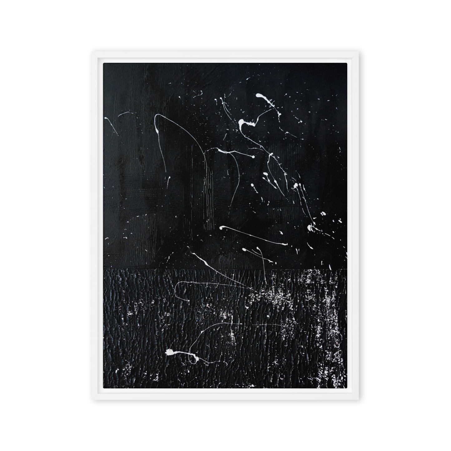 Gmoit mit Farbe back to black - Gerahmte Leinwand