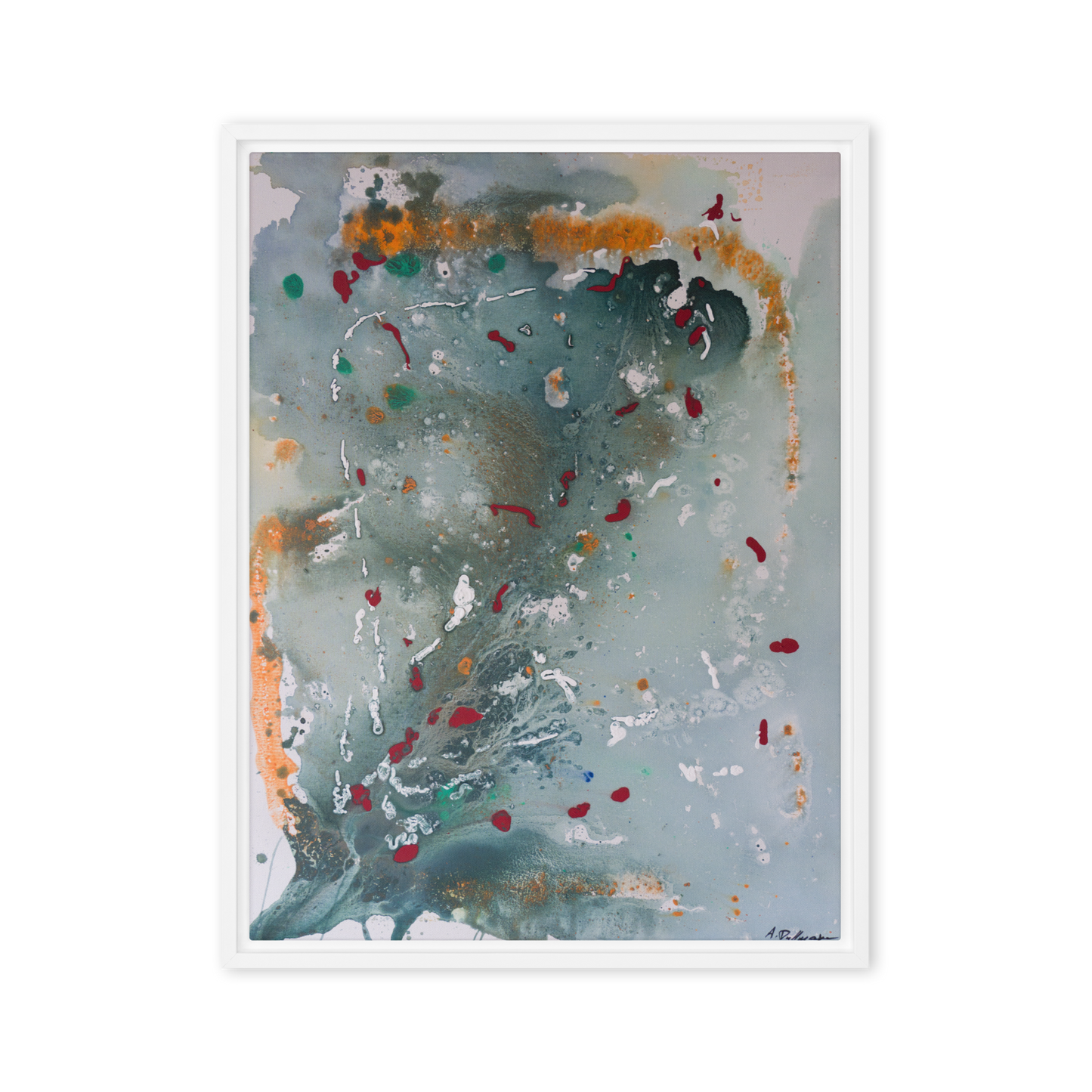 Gmoit mit Licht und Farbe River - Gerahmte Leinwand