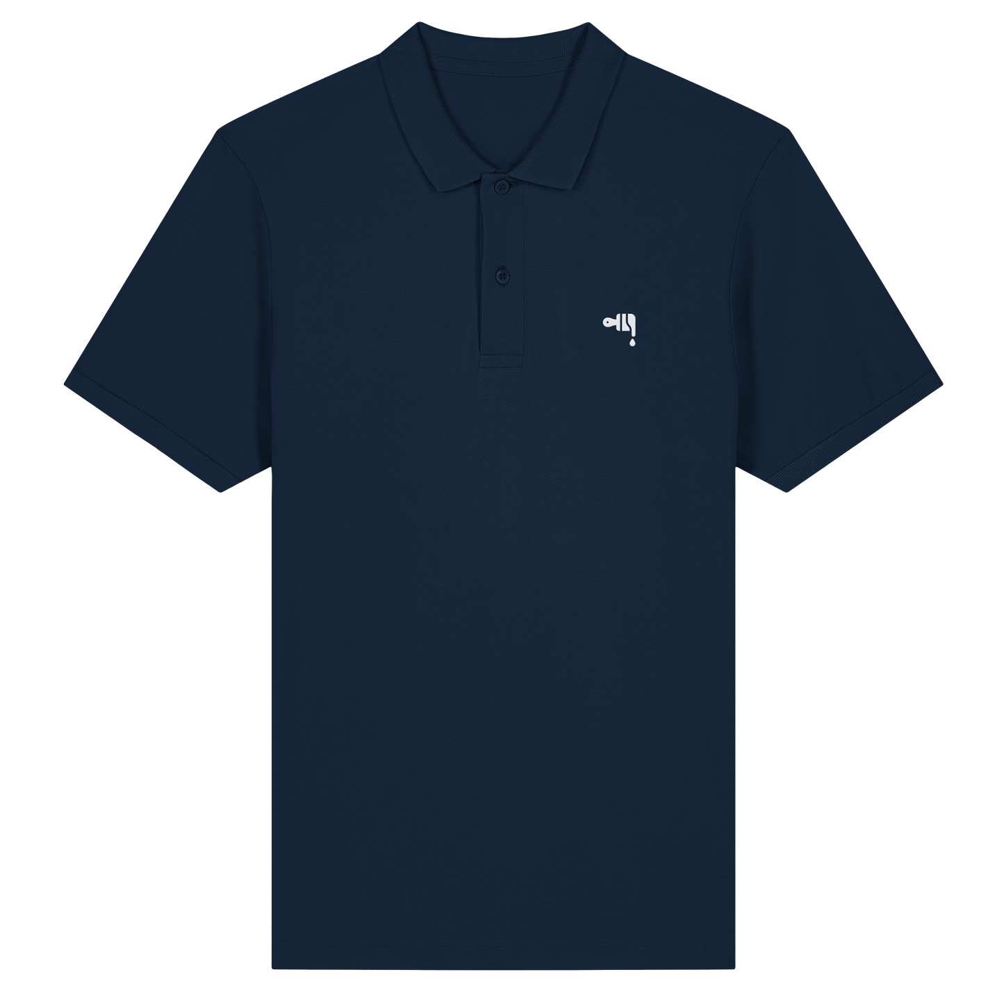 Gmoit NEW LOGO WHITE - Organic Fitted Poloshirt