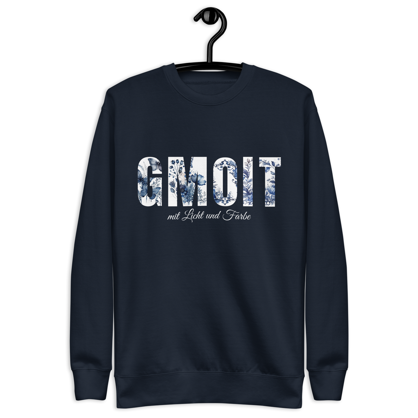 Gmoit mit Licht Delfter Blau Logo Unisex-Premium-Pullover