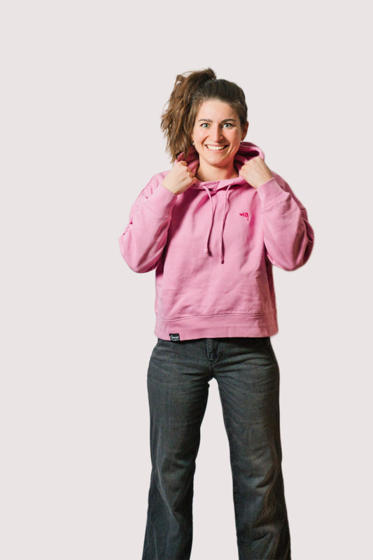 Gmoit NEW LOGO pink - Damen Organic Boxcut Hoodie