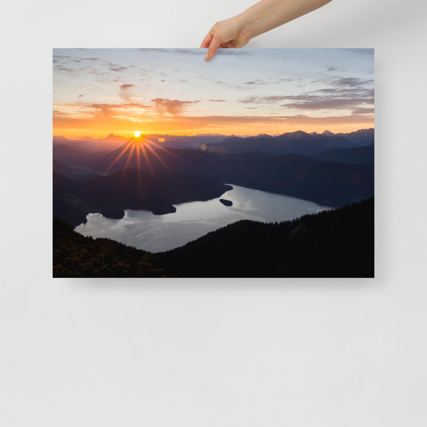 Sonnenaufgang auf dem Herzogstand - Poster