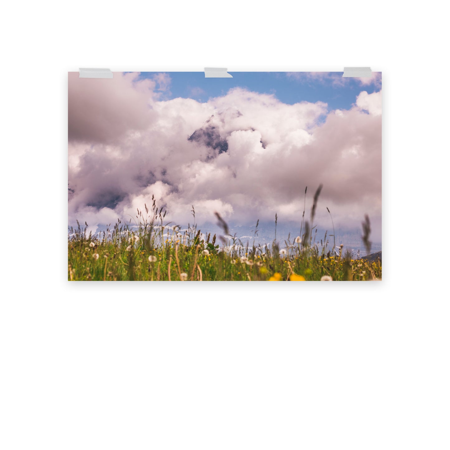 Eiger Nordwand hinter Wolken - Poster