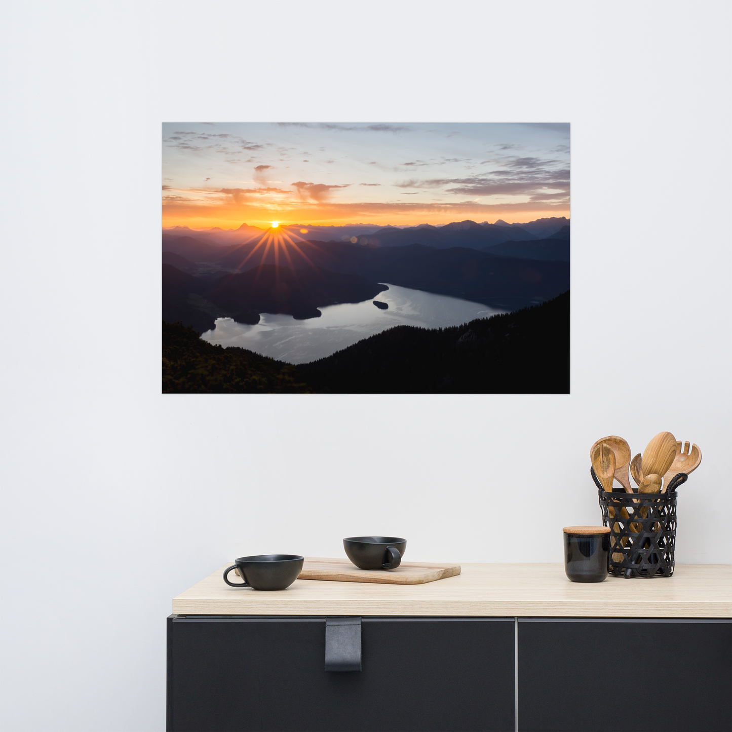 Sonnenaufgang auf dem Herzogstand - Poster