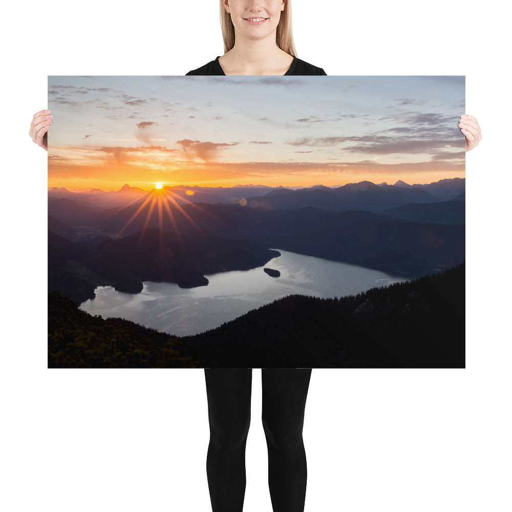 Sonnenaufgang auf dem Herzogstand - Poster