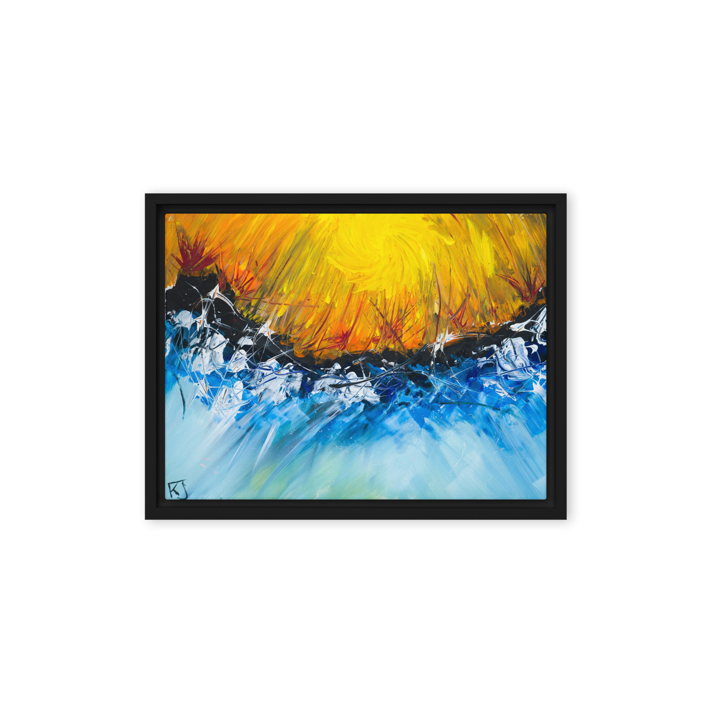 Gmoit mit Farbe Sundowner - Gerahmte Leinwand