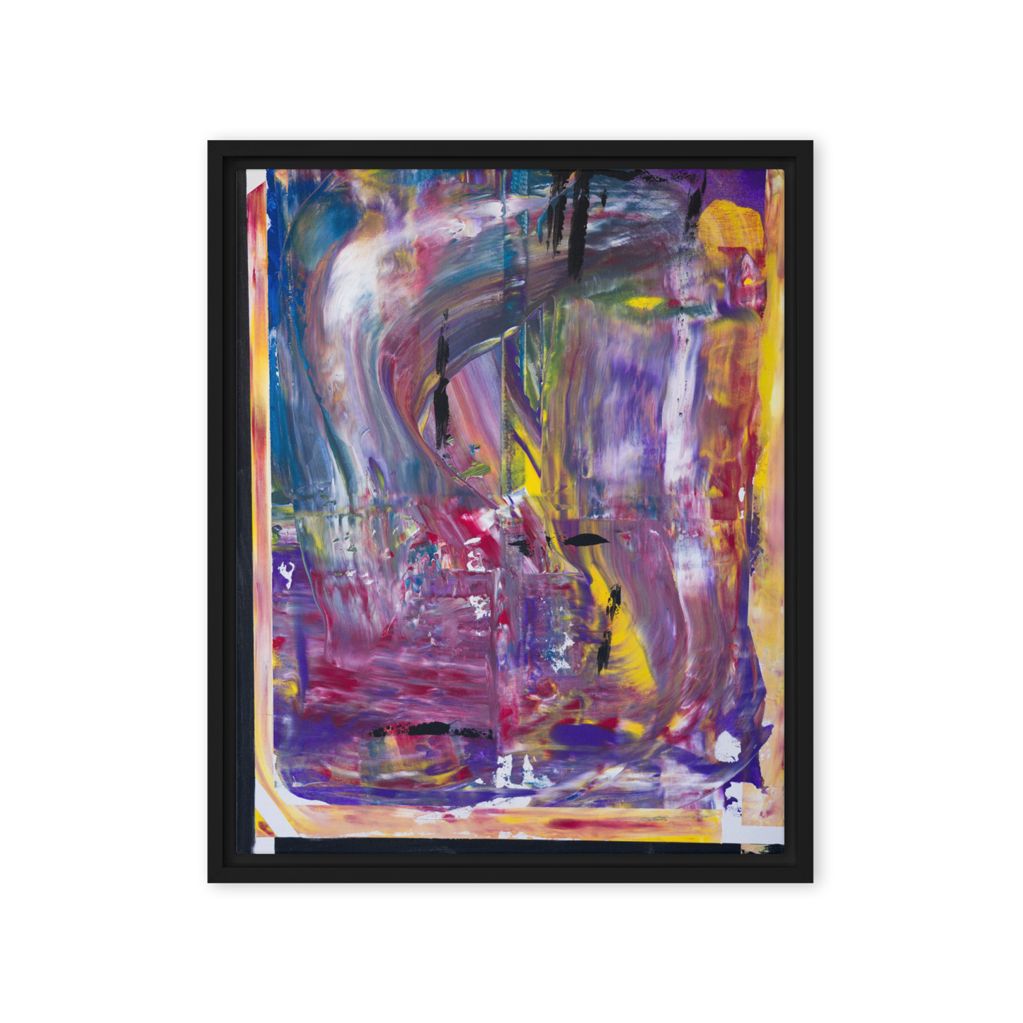 Gmoit mit Farbe Square - Gerahmte Leinwand