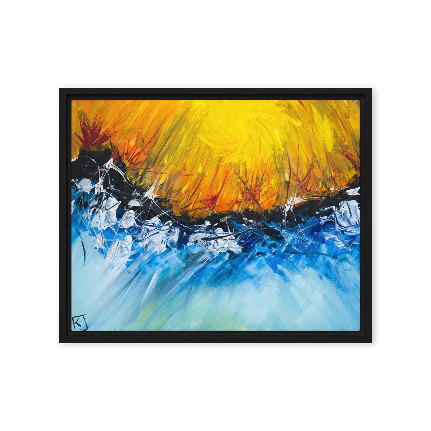 Gmoit mit Farbe Sundowner - Gerahmte Leinwand