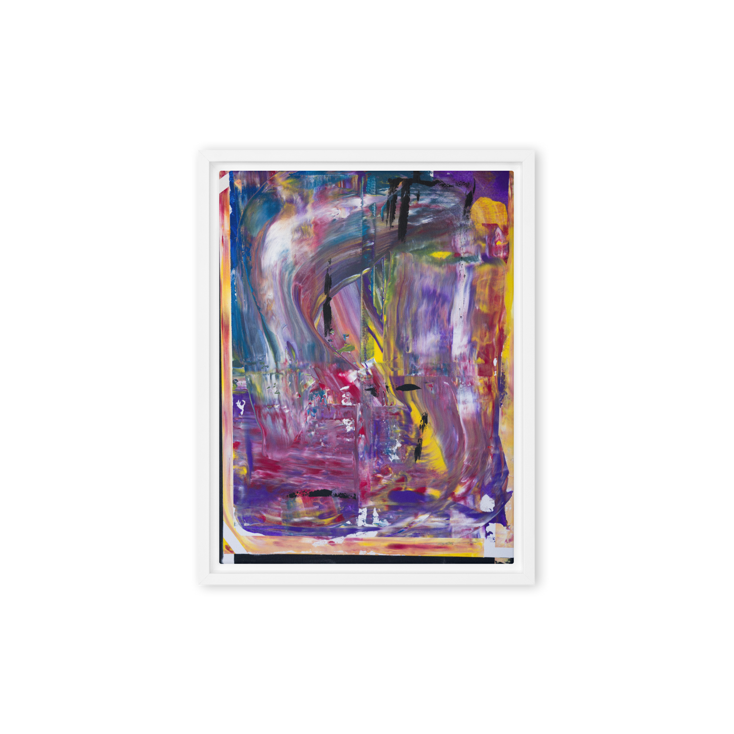 Gmoit mit Farbe Square - Gerahmte Leinwand