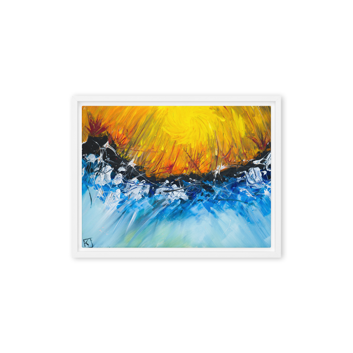Gmoit mit Farbe Sundowner - Gerahmte Leinwand