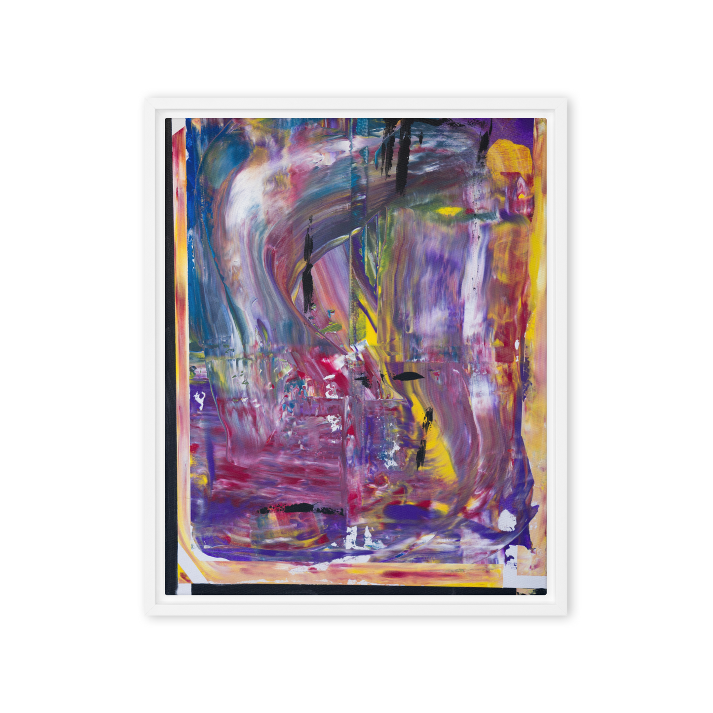 Gmoit mit Farbe Square - Gerahmte Leinwand