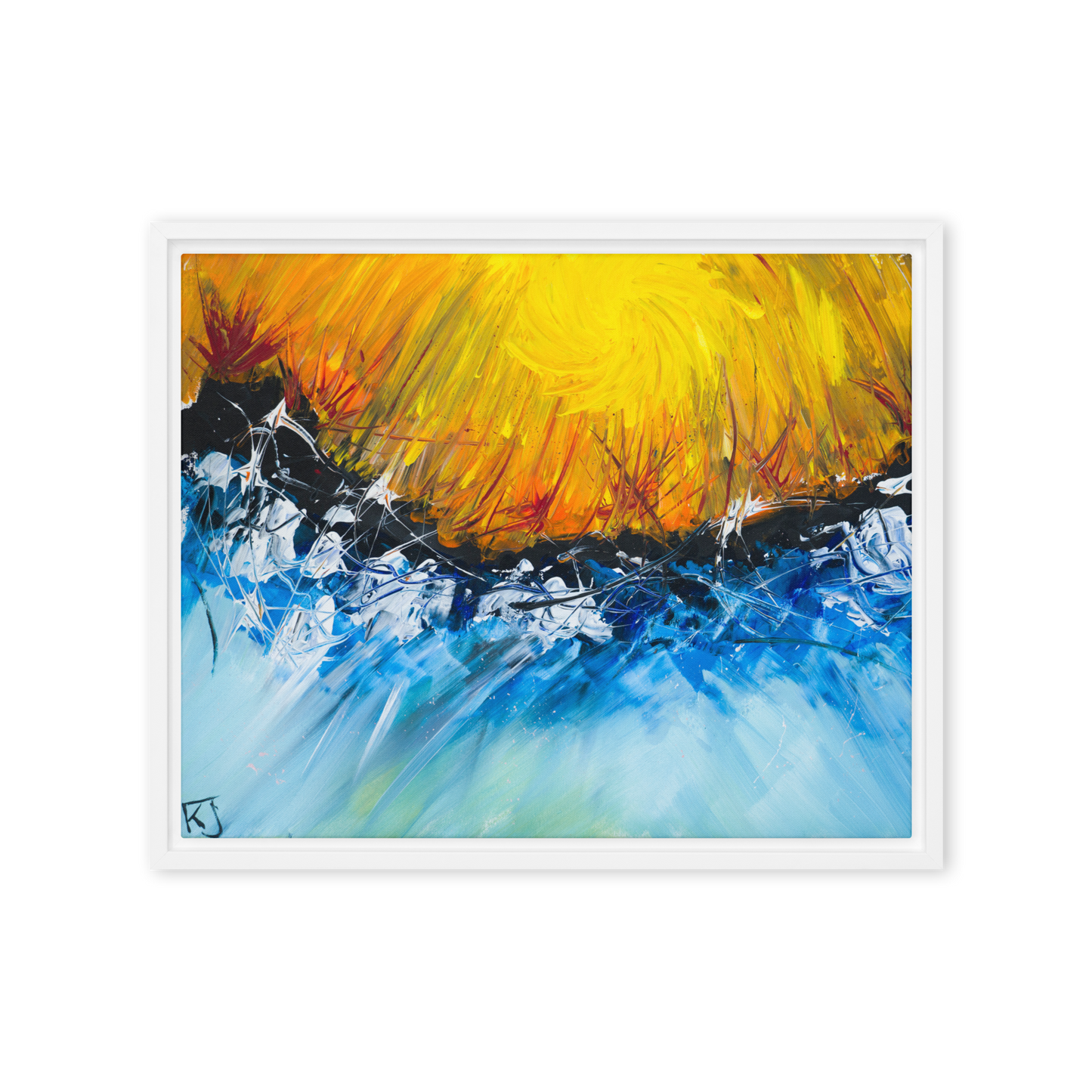 Gmoit mit Farbe Sundowner - Gerahmte Leinwand
