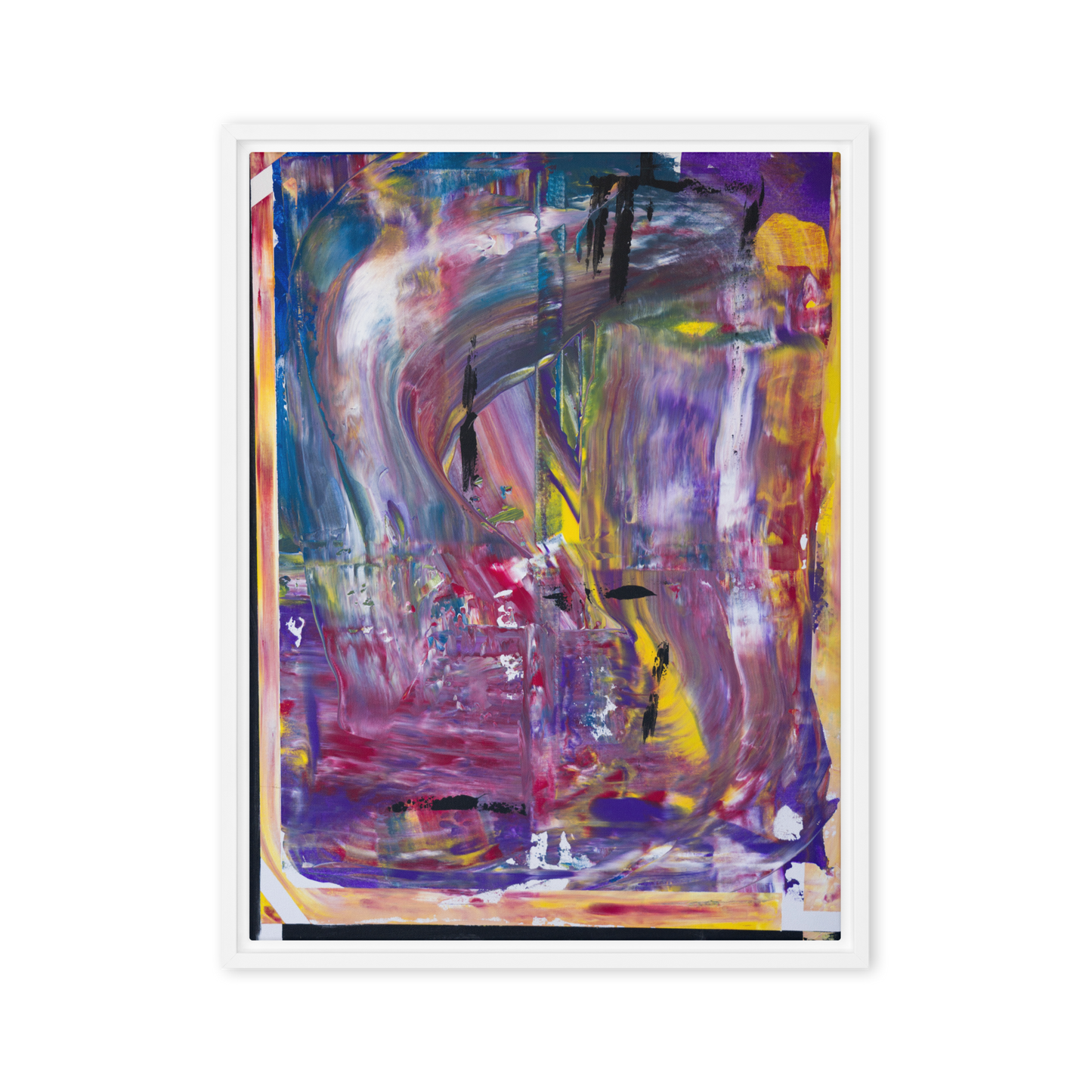 Gmoit mit Farbe Square - Gerahmte Leinwand