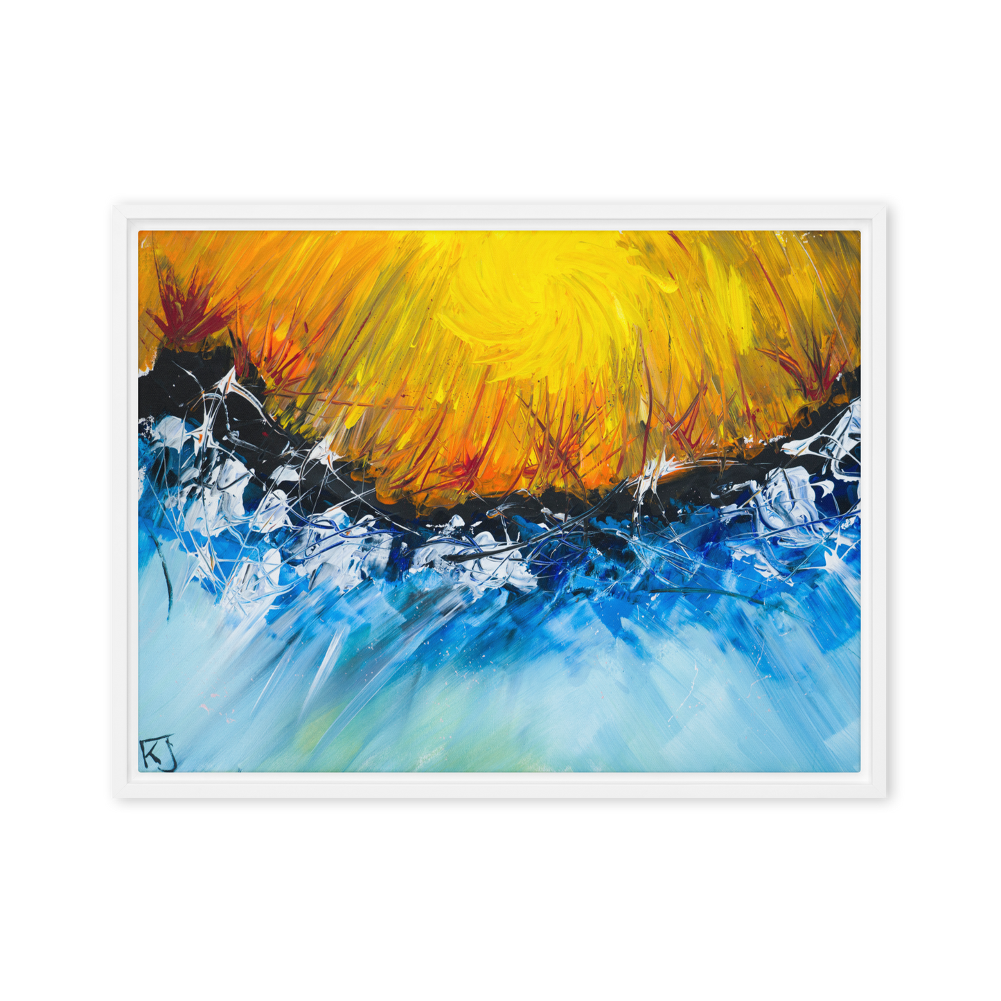 Gmoit mit Farbe Sundowner - Gerahmte Leinwand