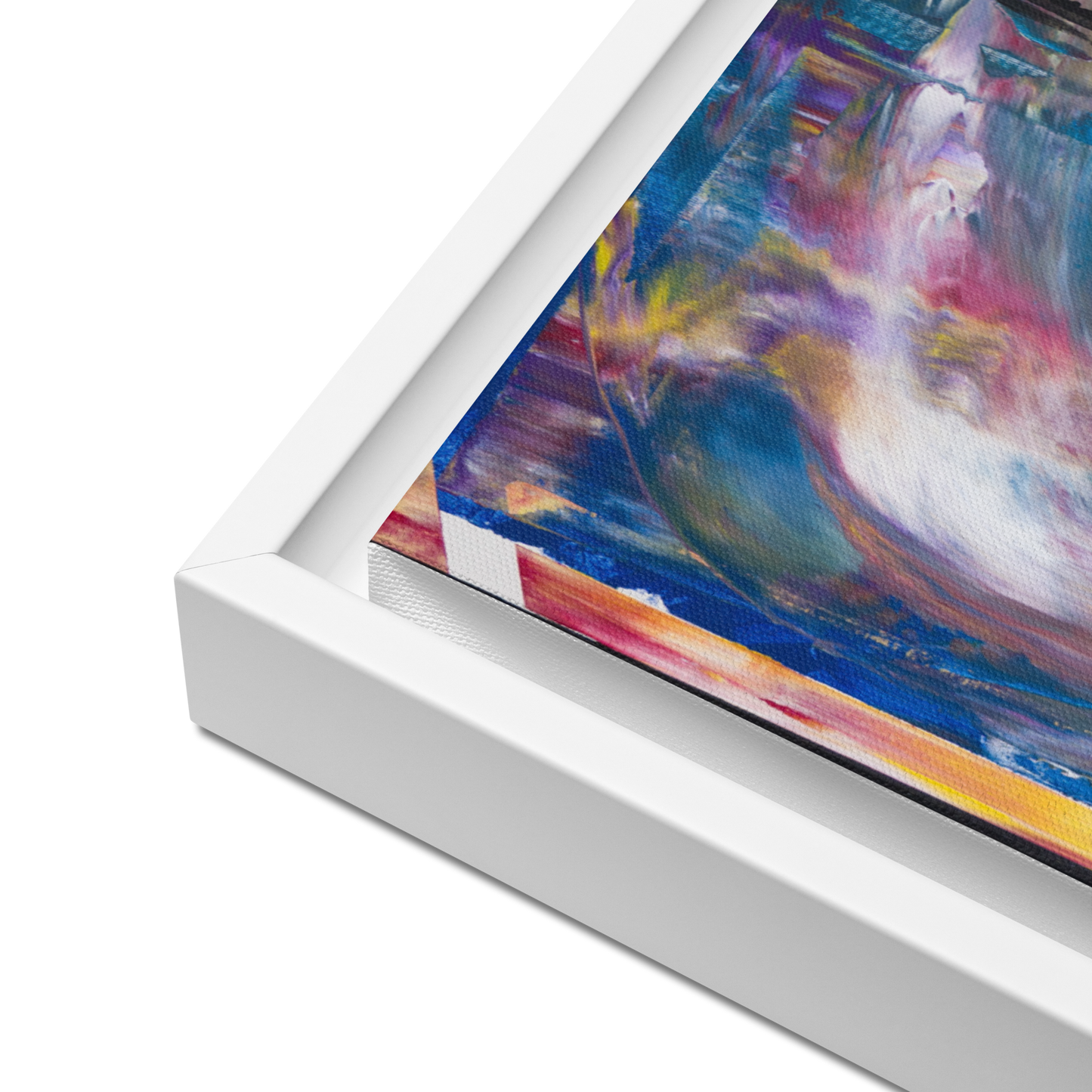 Gmoit mit Farbe Square - Gerahmte Leinwand
