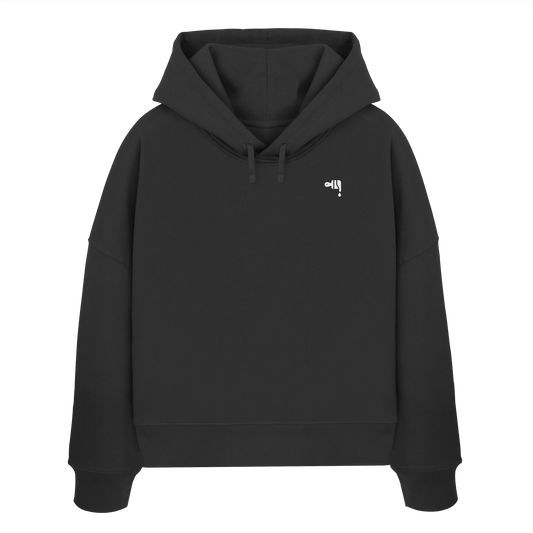 Gmoit NEW LOGO white - Damen Organic Boxcut Hoodie